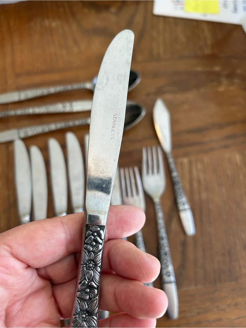Hanford Forge SPRING LAKE Floral Stainless Japan flatware cutlery x14 pieces